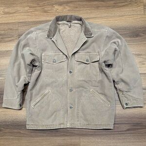 Gramicci Vintage Sherpa Lined Chore Coat in Tan Size Large